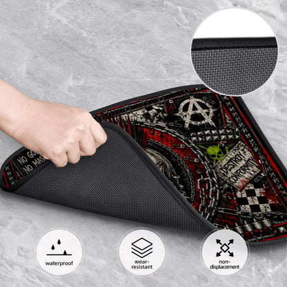 Punk Auto Fußmatten 2er Set Rücksitzmatten NO GODS NO MASTERS Rear Floor Mats, Automatten, Punkgraf Auto Deko