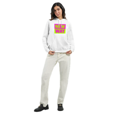 New Way Hoodie weiß / schwarz Unisex Neon, Punk Statement Hoodie von Punkgraf