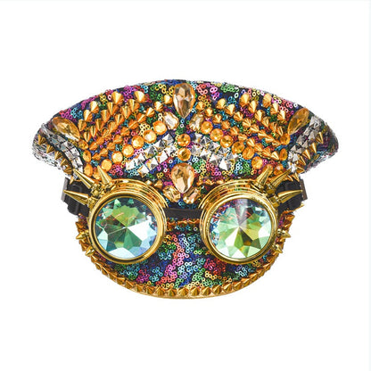 Muschibitch Rave Punk Captain Hat – Luxus Festival Goggles Cap