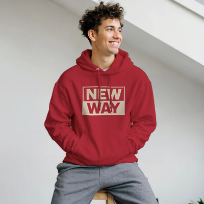 New Way Hoodie Unisex Rot, Statement-Hoodie, Motivations-Streetwear