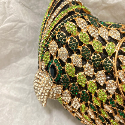 Muschibitch Crystal Bird Clutch – Luxury Rhinestone Parrot Designer Evening Bag