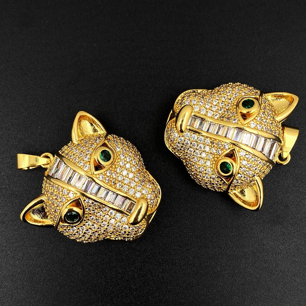 Muschibitch Leopard Head Pendant Necklace – Hip Hop Luxus Gold Kette