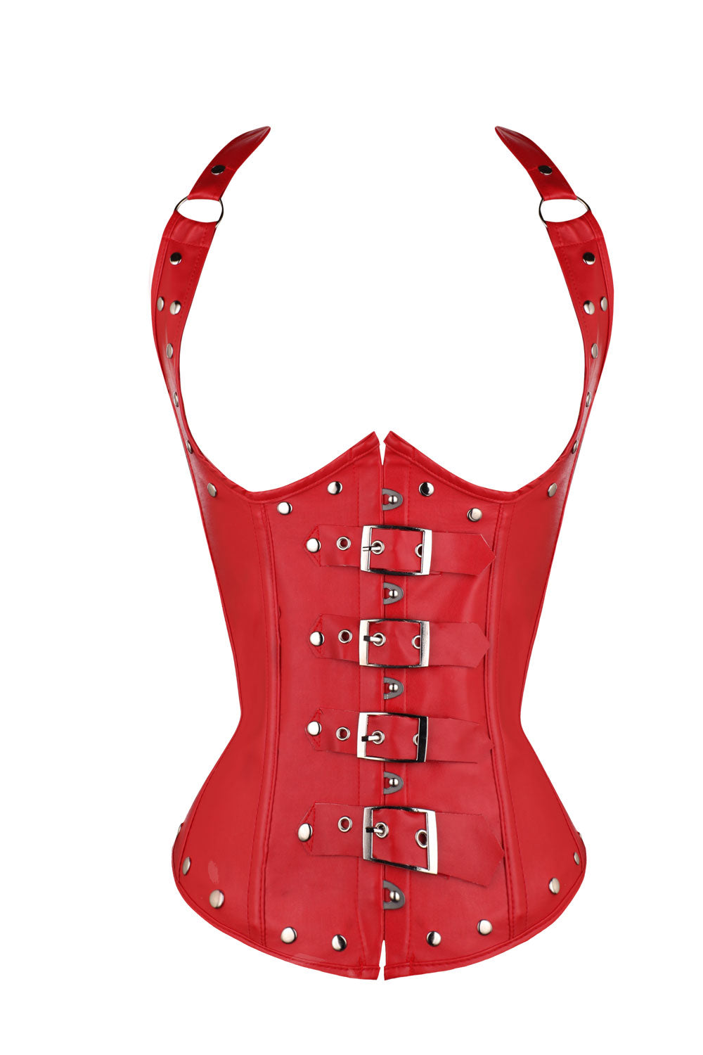 Punkgräfin Leder Halter Corset – Gothic Punk Taillenformer mit Schnallen & Nieten