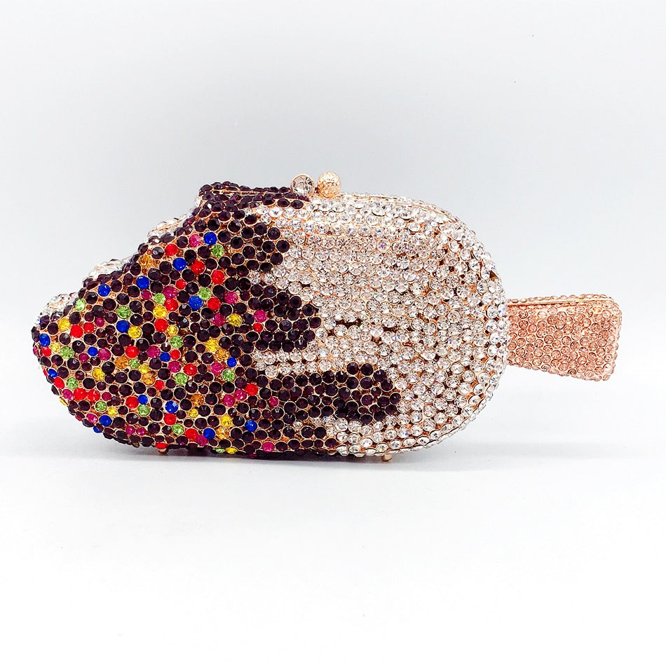 Muschibitch Ice Cream Crystal Clutch – Luxus Designer Eiscreme Abendtasche