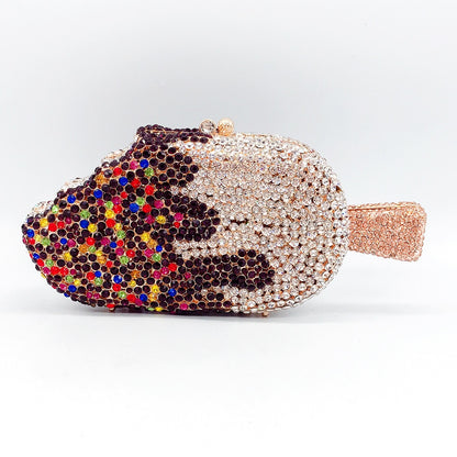 Muschibitch Ice Cream Crystal Clutch – Luxus Designer Eiscreme Abendtasche