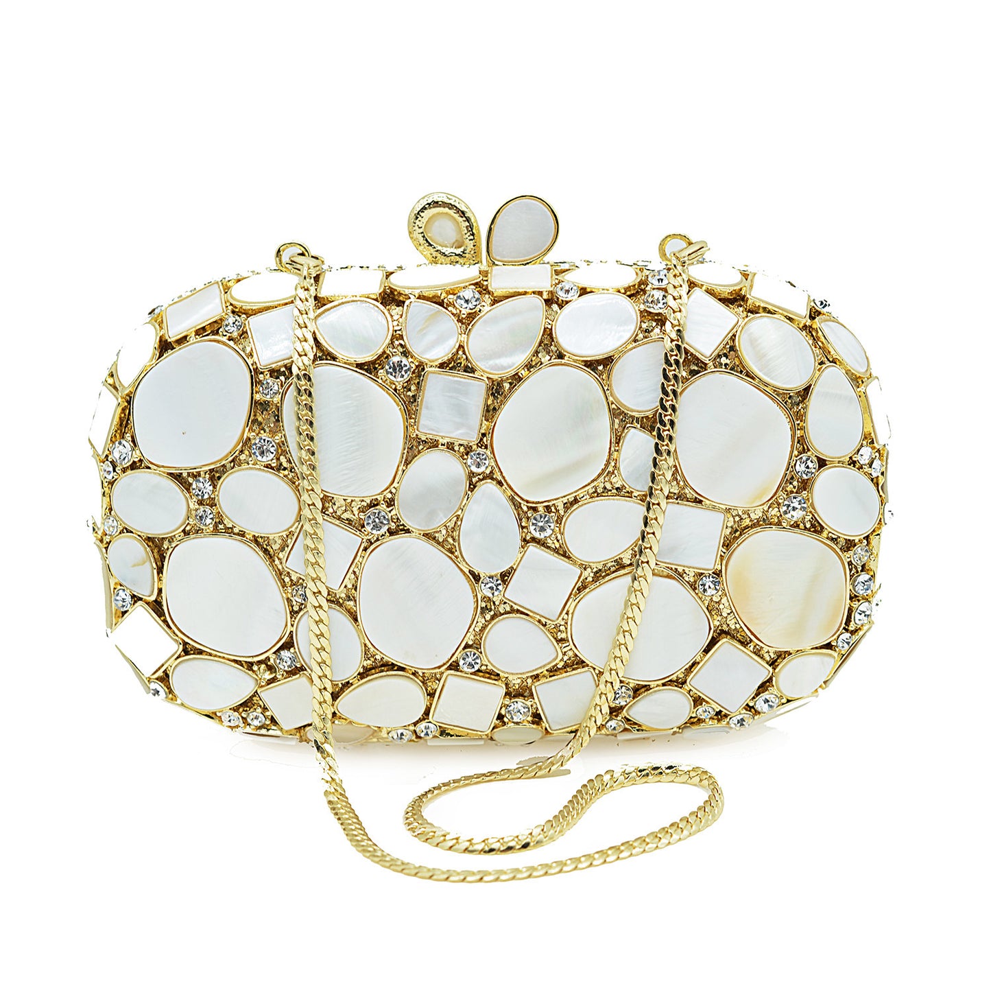 Muschibitch Pearl Crystal Clutch – Luxus Perlmutt Abendtasche