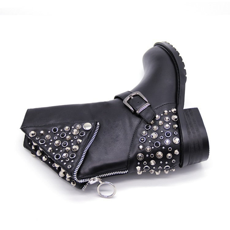 Punkgräfin Rivet Boots – Gothic Punk Nieten Stiefel Damen
