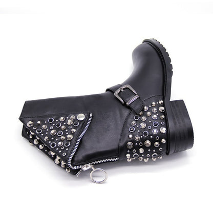 Punkgräfin Rivet Boots – Gothic Punk Nieten Stiefel Damen