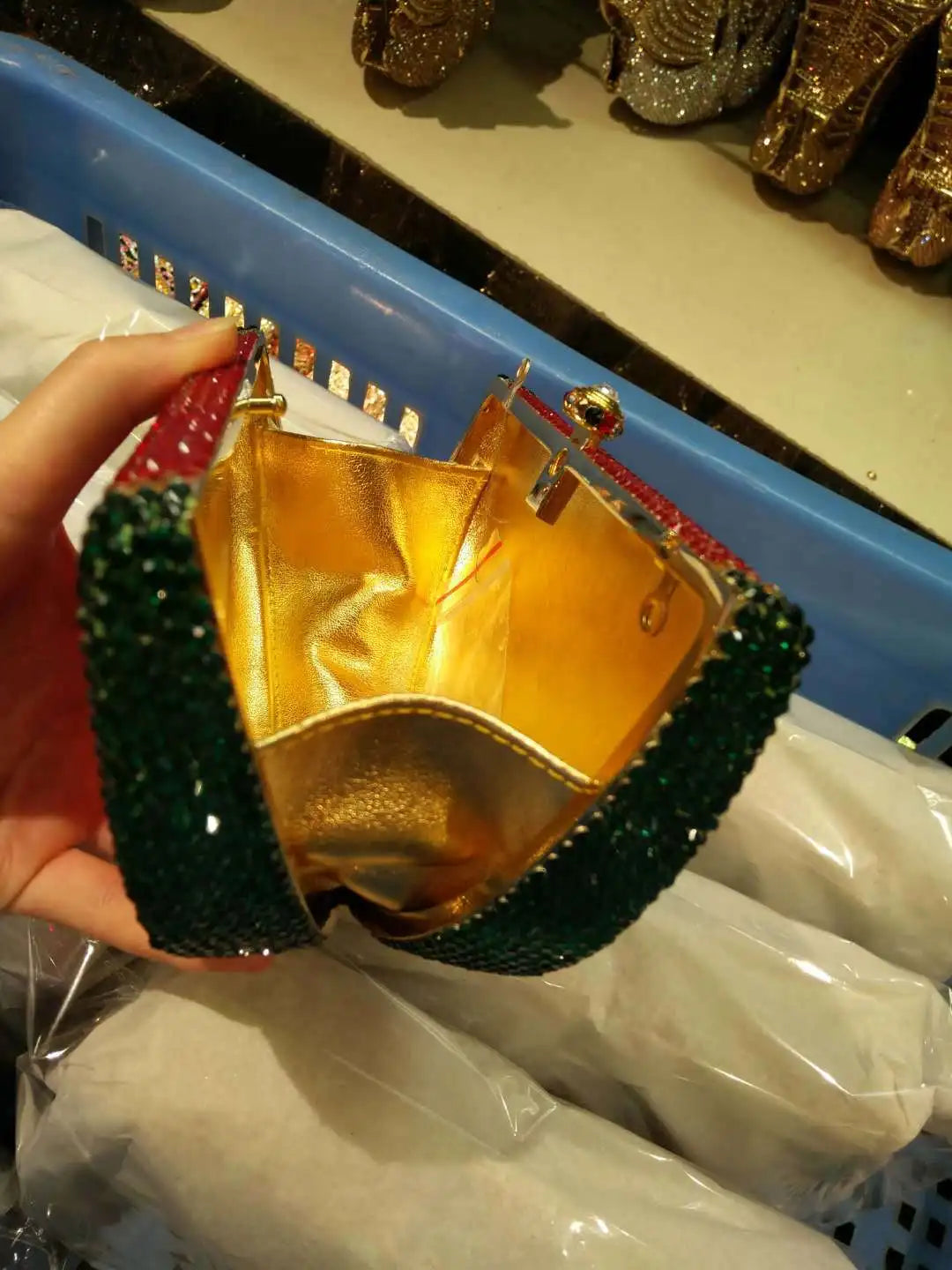 Muschibitch Crystal Watermelon Clutch – Rhinestone Designer Abendtasche