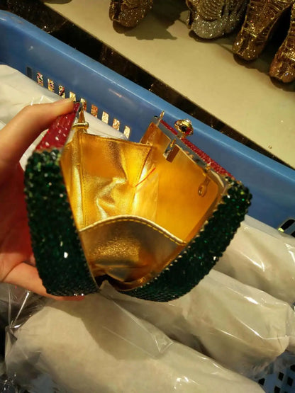 Muschibitch Crystal Watermelon Clutch – Rhinestone Designer Abendtasche
