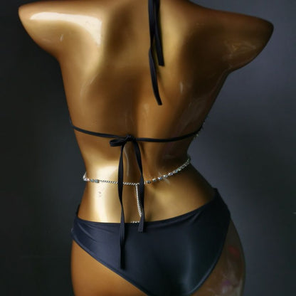 Muschibitch Strass Bikini Damen mit Hard Cup & Tassel Glam Set