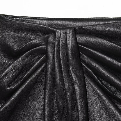 Muschibitch Lederlook Shortsrock Schwarz – sexy Faux Leather Skort