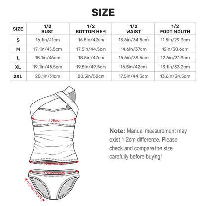 Punkgräfin Gothic Elegance – Asymmetrischer Tankini mit Rücken-Schnürprint von Punkgräfin
