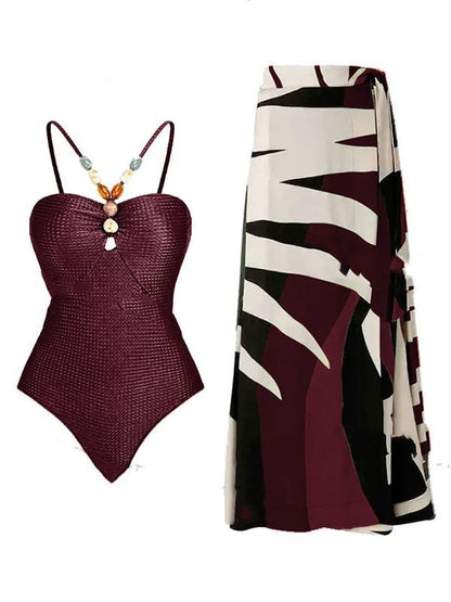 Muschibitch Badeanzug Set Eleganza Damen mit Pareo figurbetont