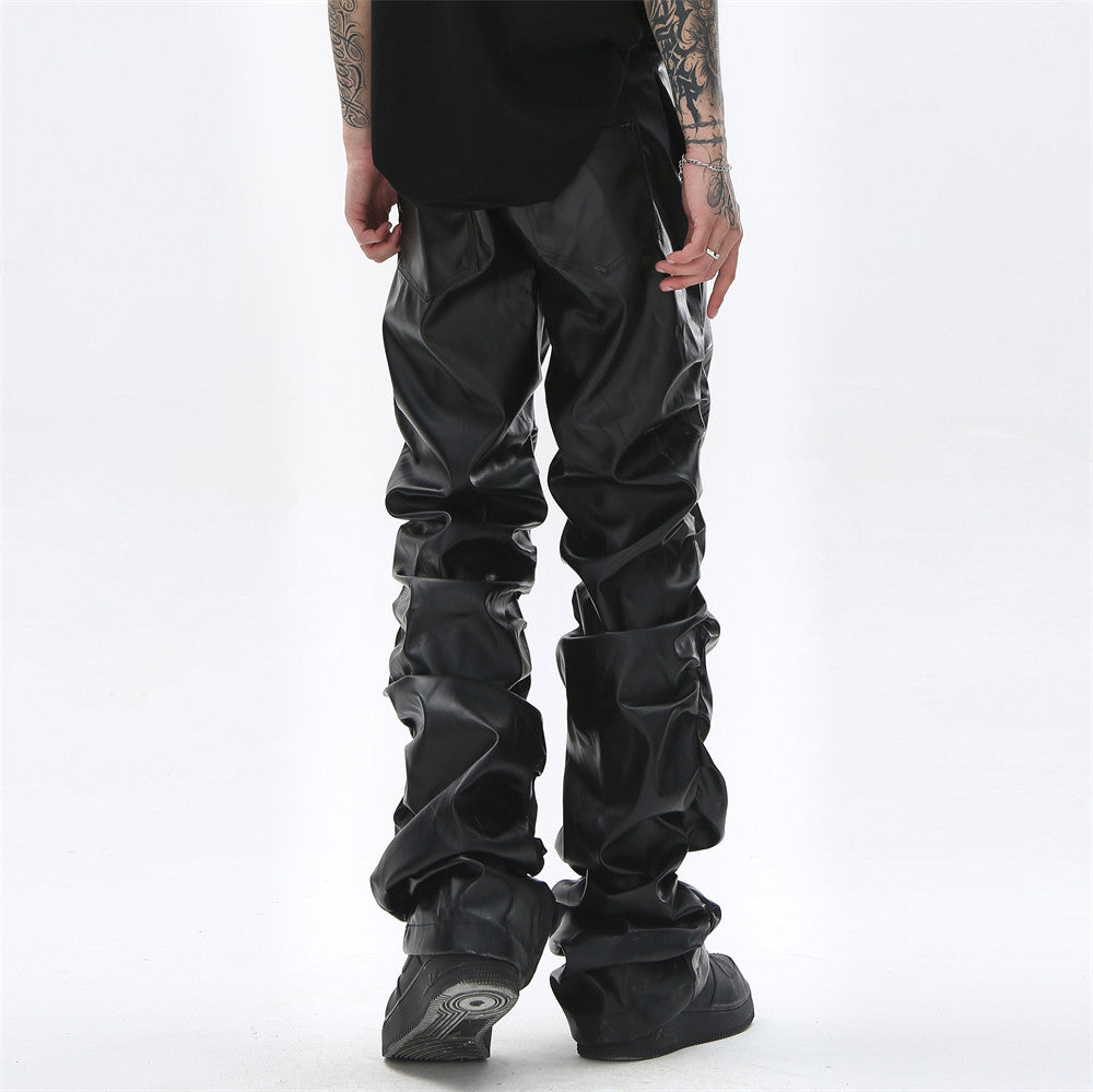 Punkgraf Punk Lederhose Herren – Schwarze Vegan Streetwear Punk Hose