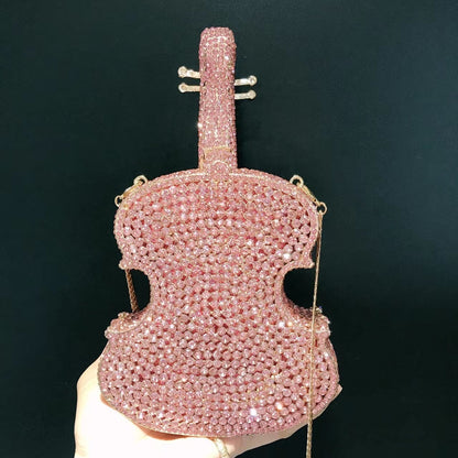 Muschibitch Crystal Violin Clutch – Luxus Designer Kristall Abendtasche