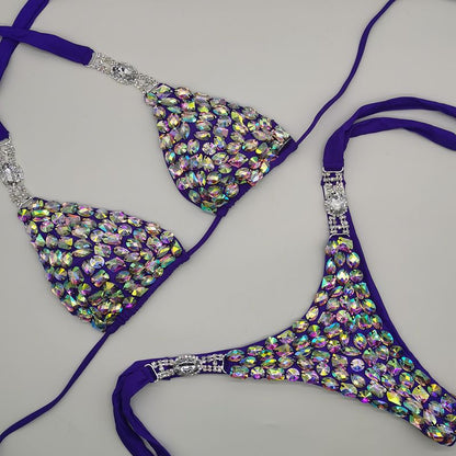 Muschibitch Strass Bikini Damen Glamour Triangel Bikini S–L