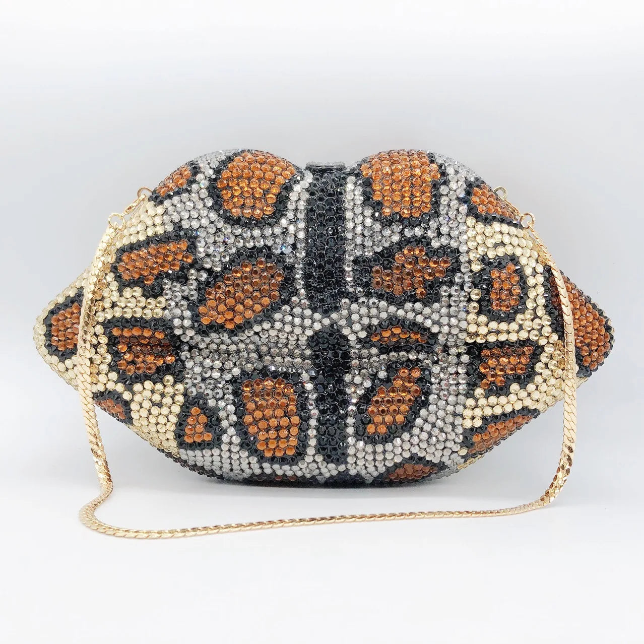 Punkgräfin Kristall Lippen Clutch Tasche - Luxus Designer Abendtasche