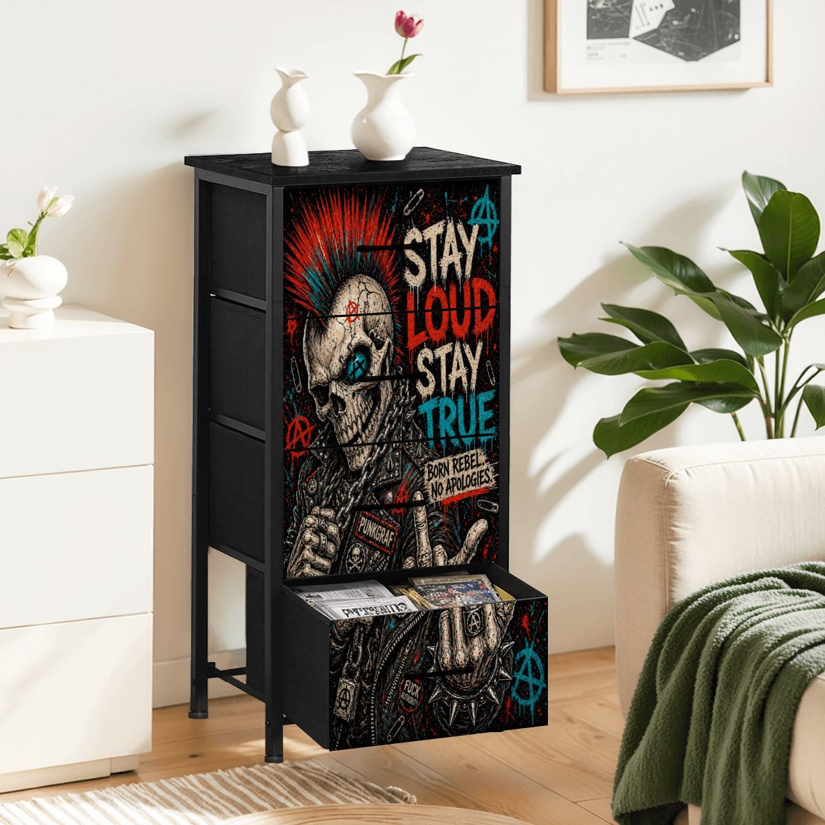 Punk Kommode Schubladenschrank, STAY LOUS STAY TRUE Designer Möbel - Born Rebel Dresser