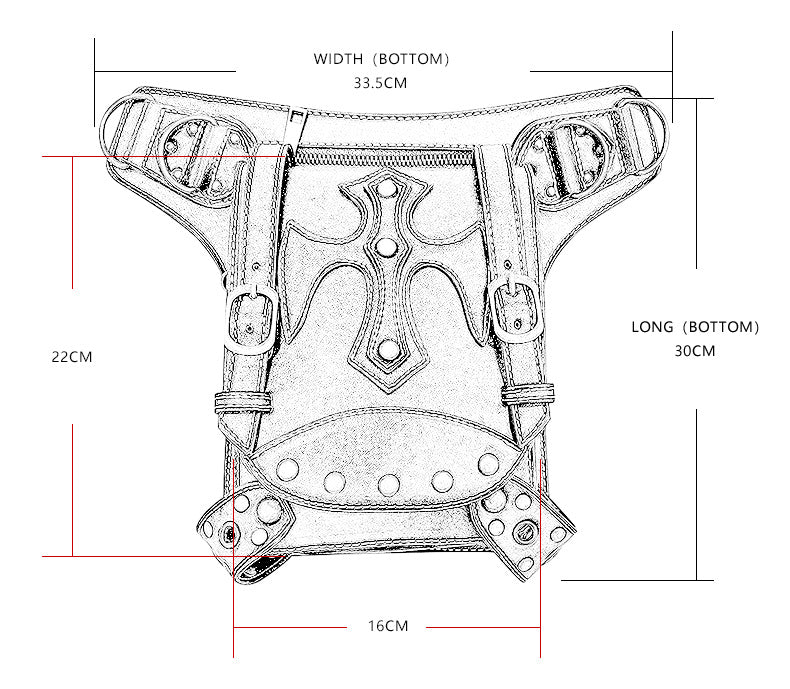 Gothic Punk Waist Bag – Harness Schultertasche Biker Tasche