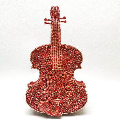 Muschibitch Crystal Violin Clutch – Luxus Designer Kristall Abendtasche