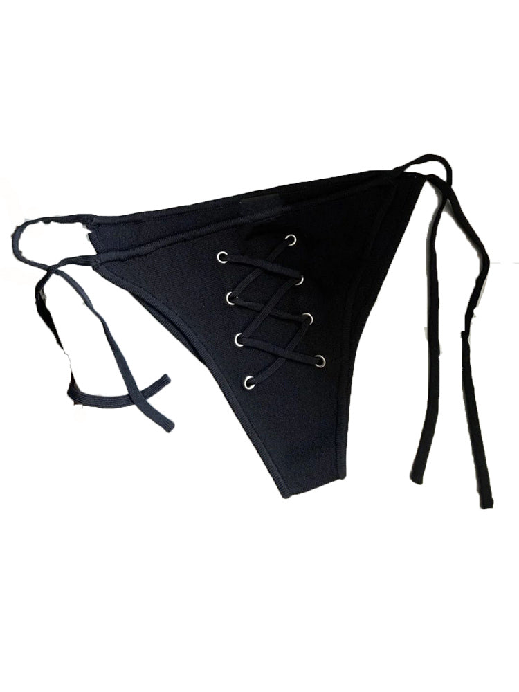 Punkgräfin Triangel Bikini Schwarz Damen Skull Bikini Punk Bademode
