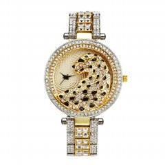 Muschibitch Leopard Bling Watch – Luxus Gold Diamond Uhr