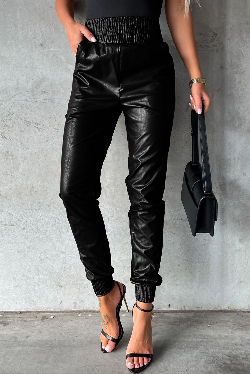 Muschibitch Vegan Leather Skinny Pants – High Waist Lederlook Hose