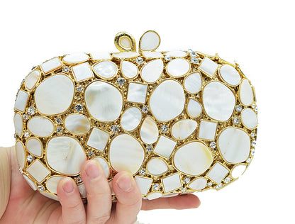 Muschibitch Pearl Crystal Clutch – Luxus Perlmutt Abendtasche