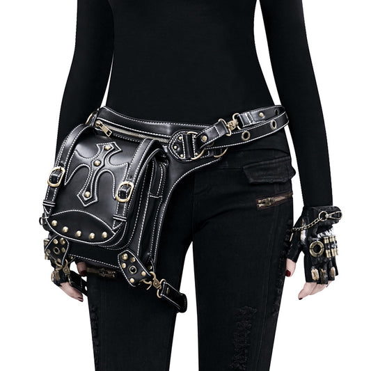 Gothic Punk Waist Bag – Harness Schultertasche Biker Tasche