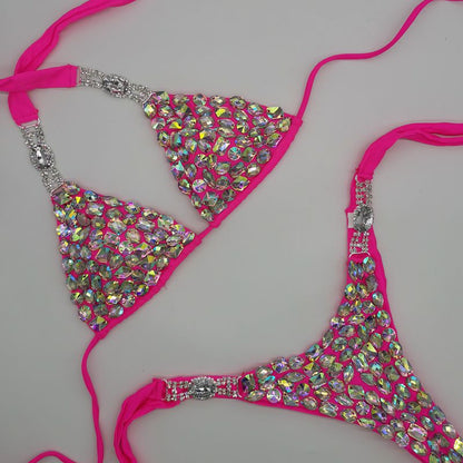 Muschibitch Strass Bikini Damen Glamour Triangel Bikini S–L