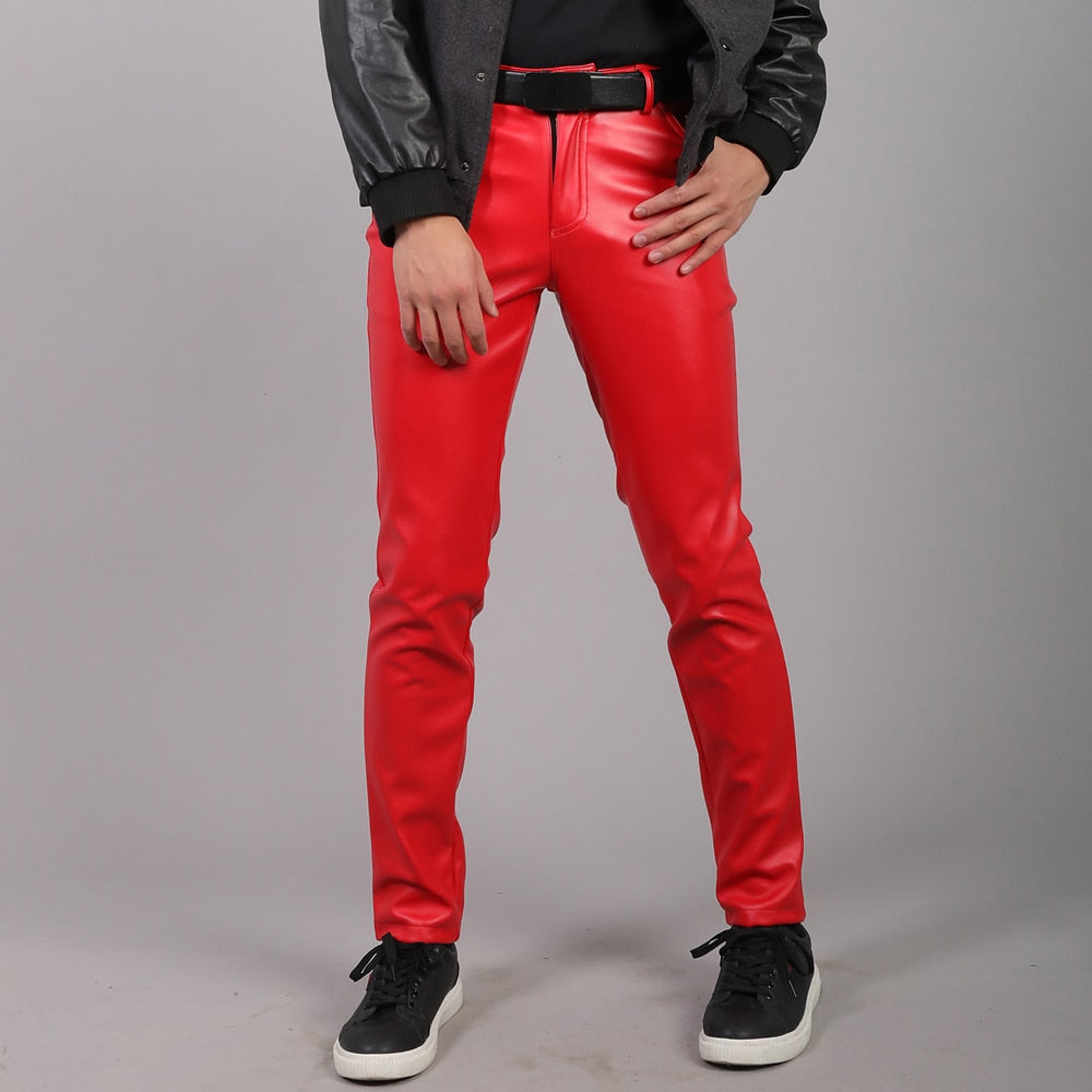Punkgraf Lederhose Herren Slim Fit – Punk Vegan Leder Hose Streetwear