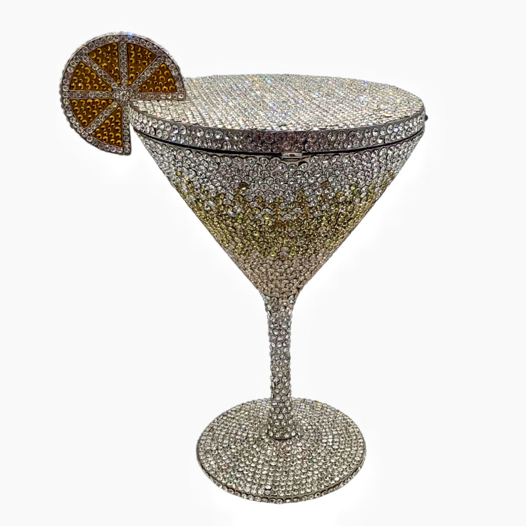 Muschibitch Crystal Cocktail Clutch – Luxury Martini Rhinestone Evening Bag