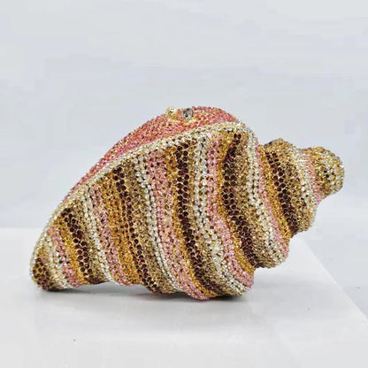 Muschibitch Crystal Shell Clutch – Luxury Rhinestone Conch Designer Evening Bag
