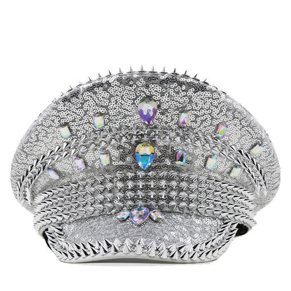 Muschibitch Spike Sequin Cap – Luxus Punk Festival Glitzer Hut