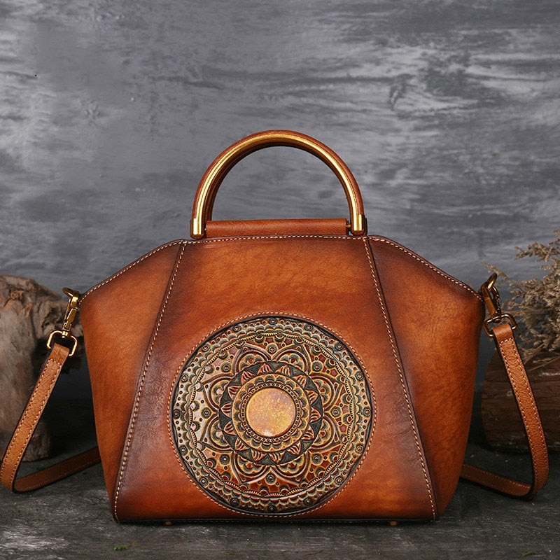 Muschibitch Mandala Leather Bag – Luxus Designer Echtleder Handtasche