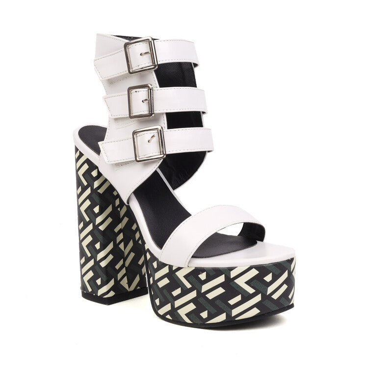 Punkgräfin Platform Sandalen – Punk High Heel Gladiator Heels Damen