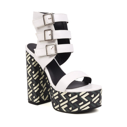 Punkgräfin Platform Sandalen – Punk High Heel Gladiator Heels Damen