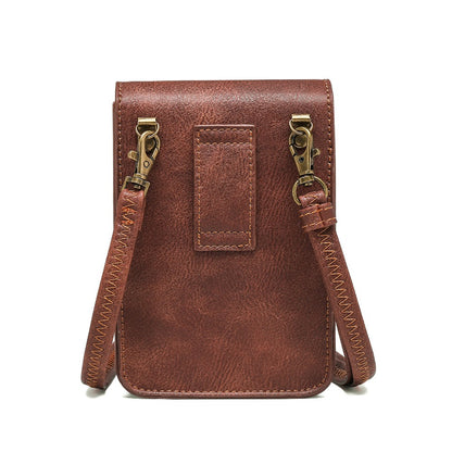 Gothic Punk Mini Tasche – Vintage Leder Waist Bag mit Gürtel