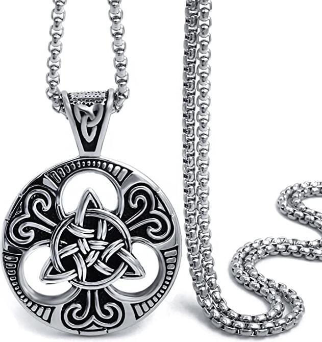 Keltische Knotenhalskette – Wikinger Trinity Knot Gothic Anhänger