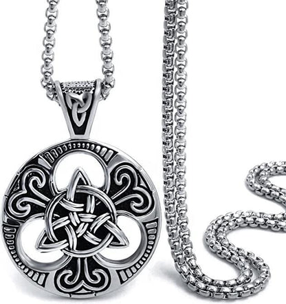 Keltische Knotenhalskette – Wikinger Trinity Knot Gothic Anhänger