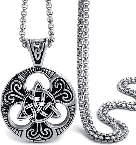 Keltische Knotenhalskette – Wikinger Trinity Knot Gothic Anhänger