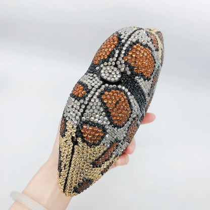 Punkgräfin Kristall Lippen Clutch Tasche - Luxus Designer Abendtasche