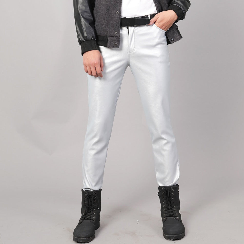 Punkgraf Lederhose Herren Slim Fit – Punk Vegan Leder Hose Streetwear