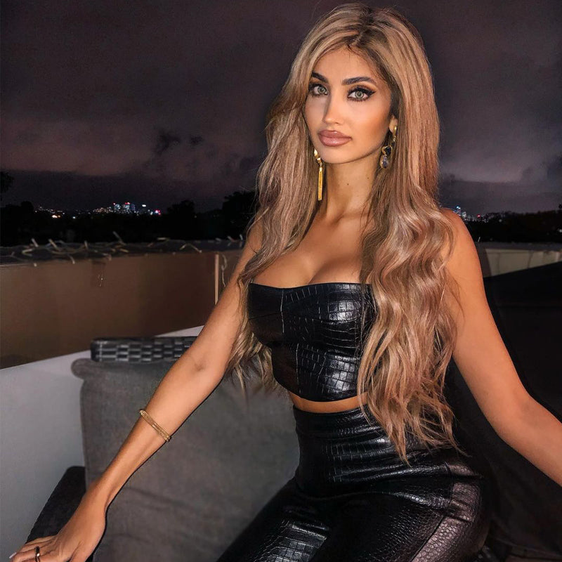 Muschibitch Croco Leather Set – Sexy Tube Top & Leggings Outfit