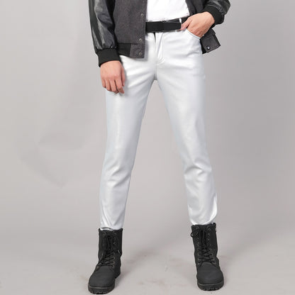 Punkgraf Lederhose Herren Slim Fit – Punk Vegan Leder Hose Streetwear