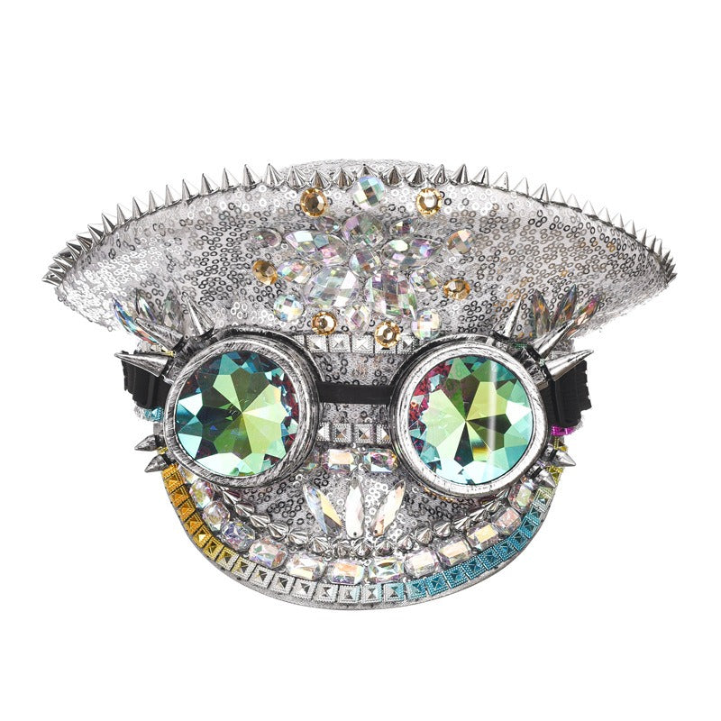 Muschibitch Rave Punk Captain Hat – Luxus Festival Goggles Cap