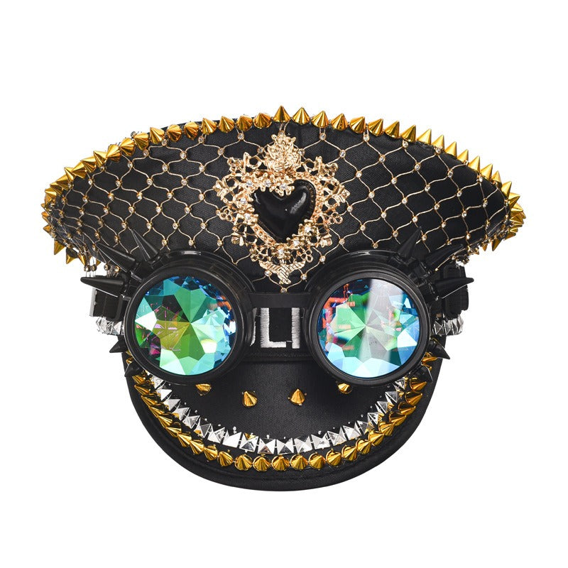 Muschibitch Rave Punk Captain Hat – Luxus Festival Goggles Cap