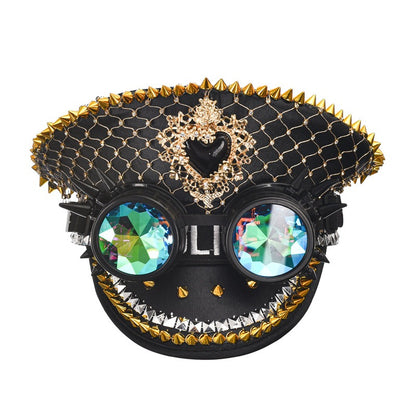 Muschibitch Rave Punk Captain Hat – Luxus Festival Goggles Cap