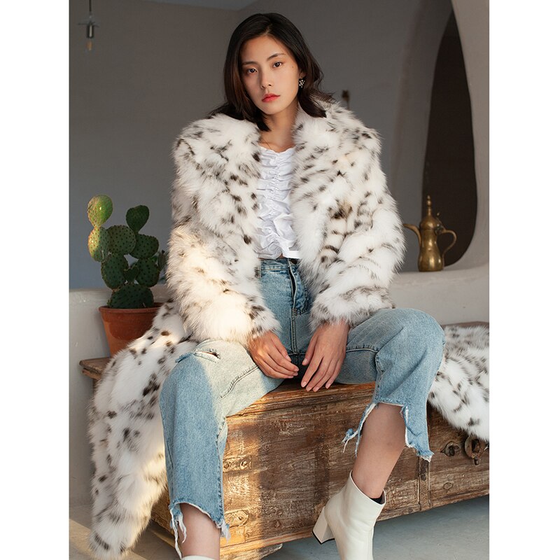 Muschibitch Snow Leopard Faux Fur Coat – Luxury Winter Mantel